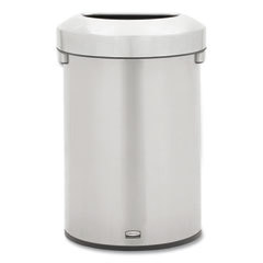 Refine Decorative Container, 16 Gallon, Half Round Stainless Steel Trash Can, Indoor